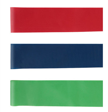 full-body resistance band workout set featuring red, blue, and green resistance bands for versatile exercise options.