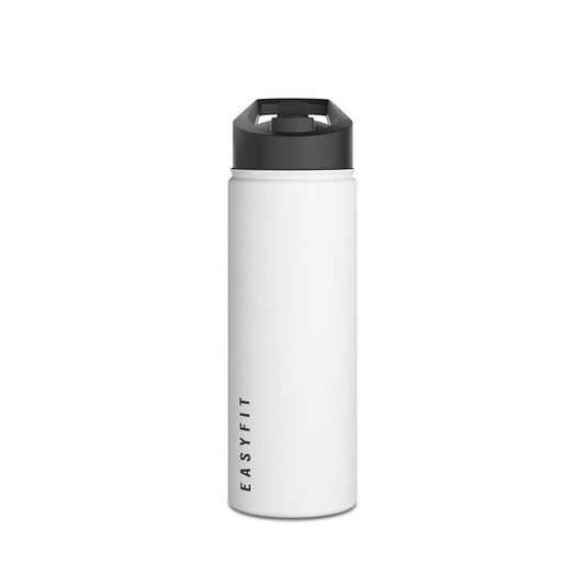 EasyFit Insulated Bottle in white with black lid for effortless hydration anywhere.